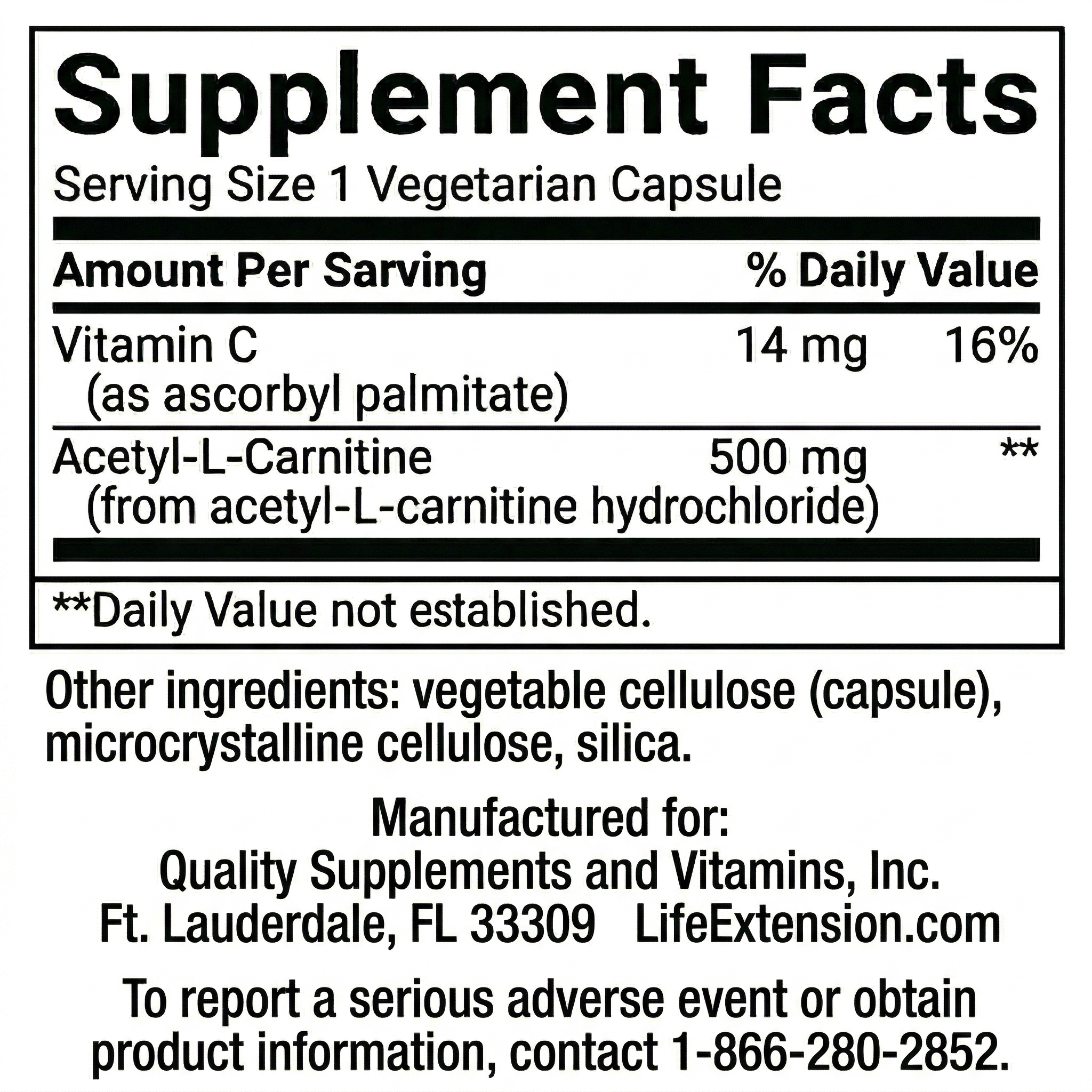 [Información Nutricional ACETYL-L-CARNITINE]