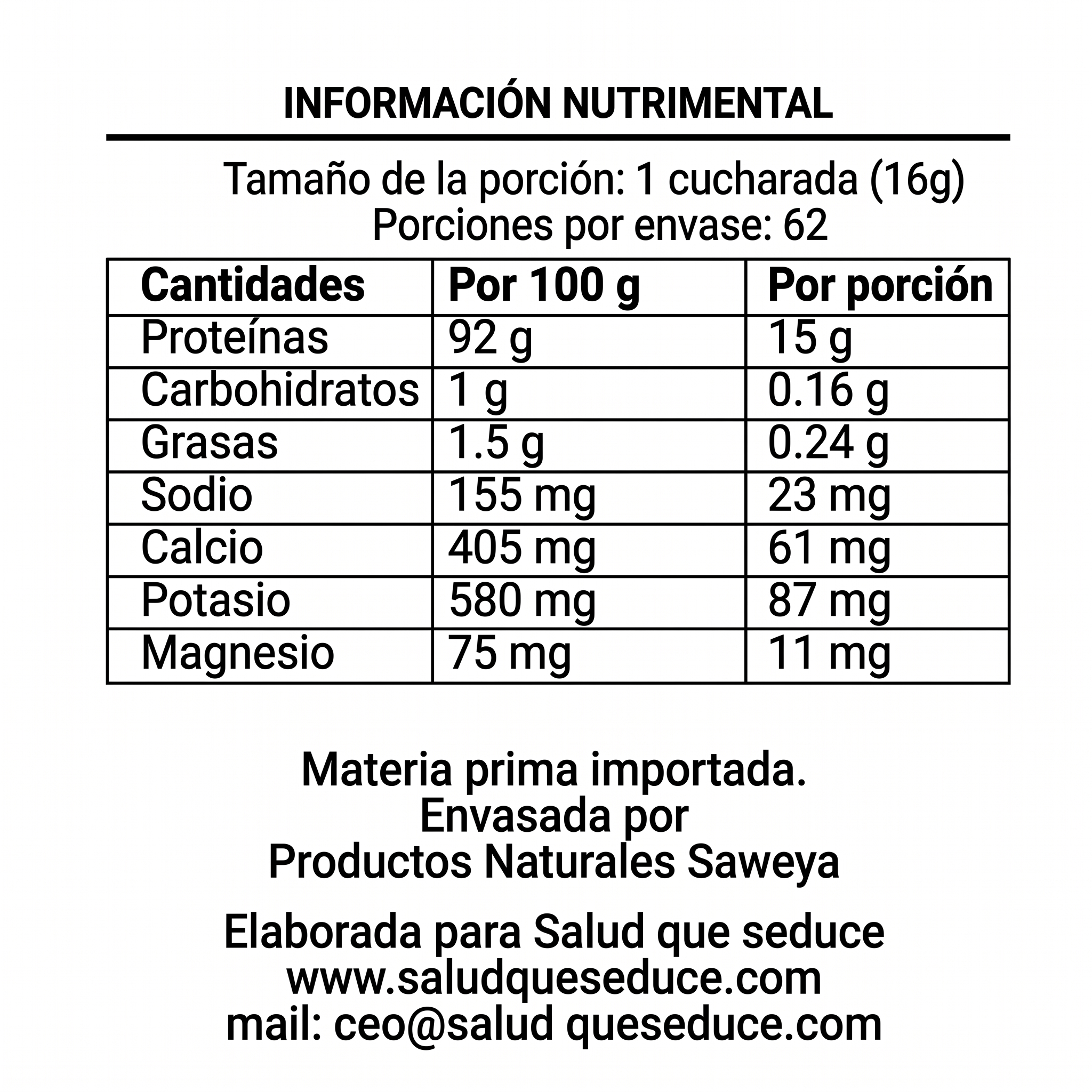 [Información nutricional ALFA+PROTEIN]