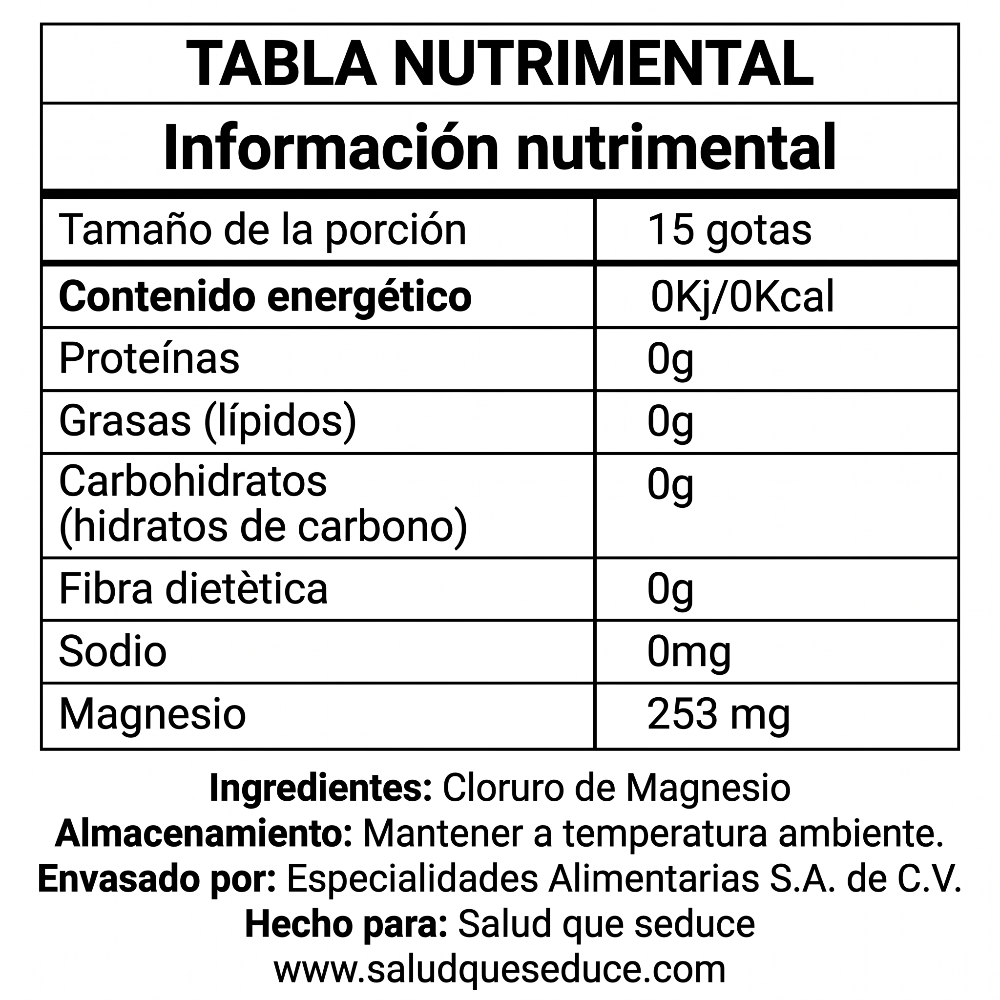 [Información nutricional ALFAMAG 1000]
