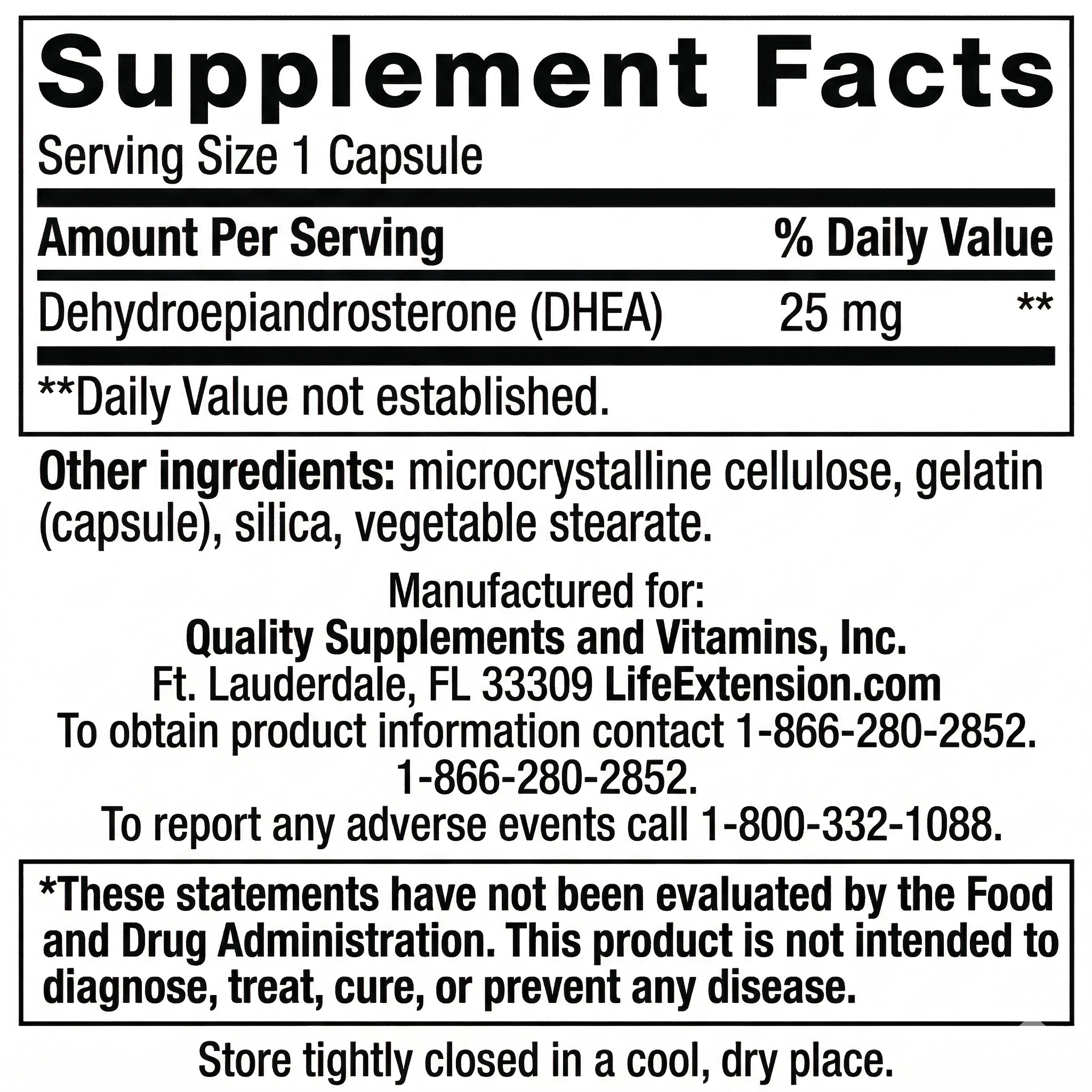 [Información Nutricional DHEA]