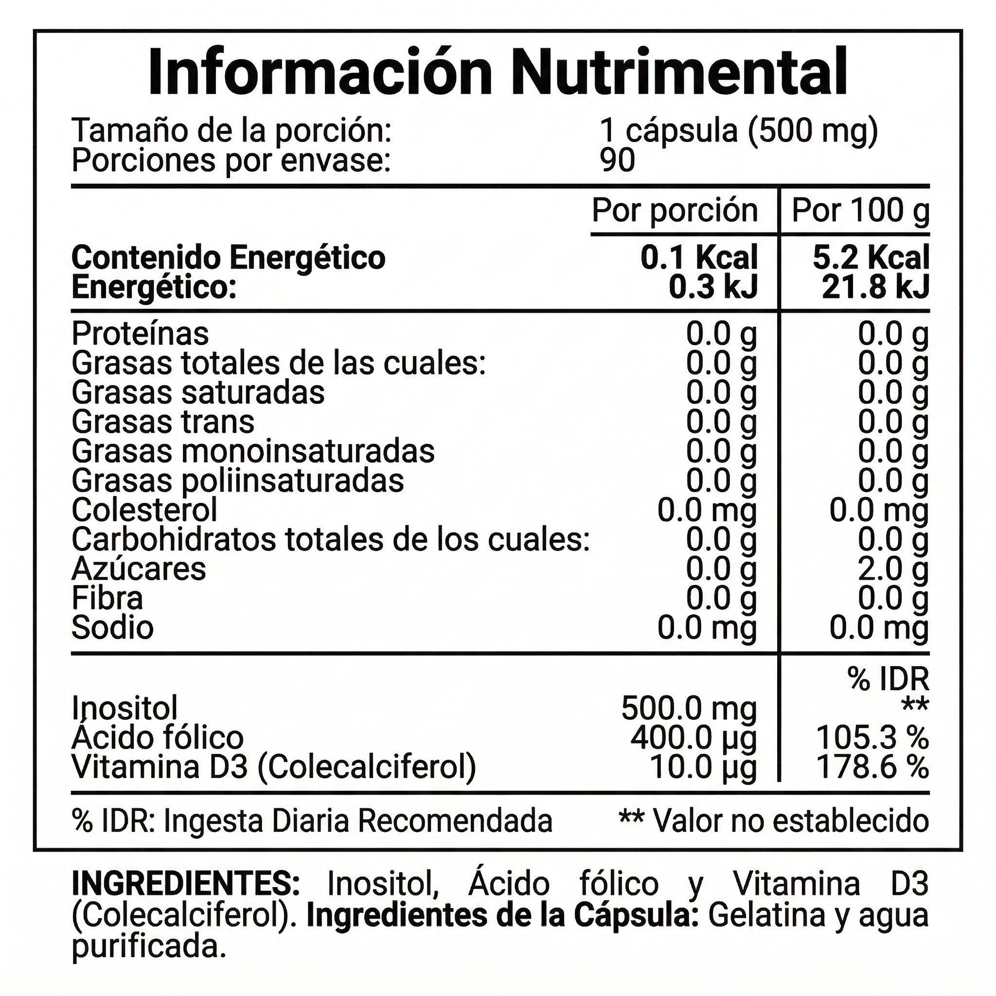 [Información Nutricional Myo-Inositol]