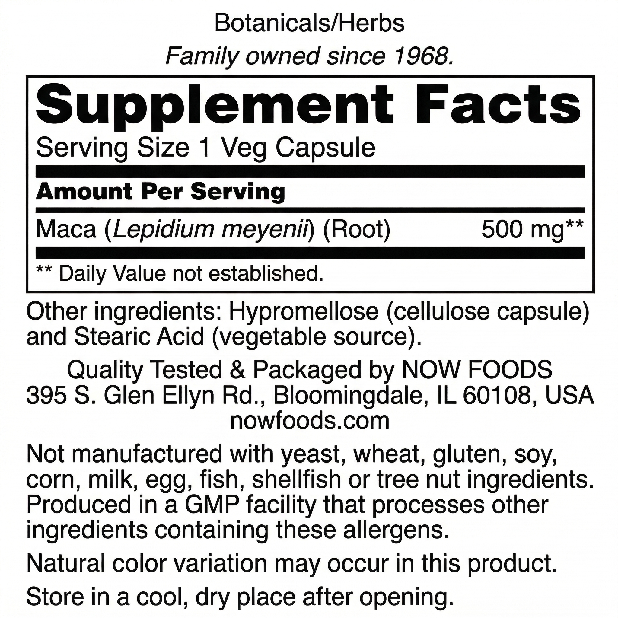 [Información Nutricional MACA]