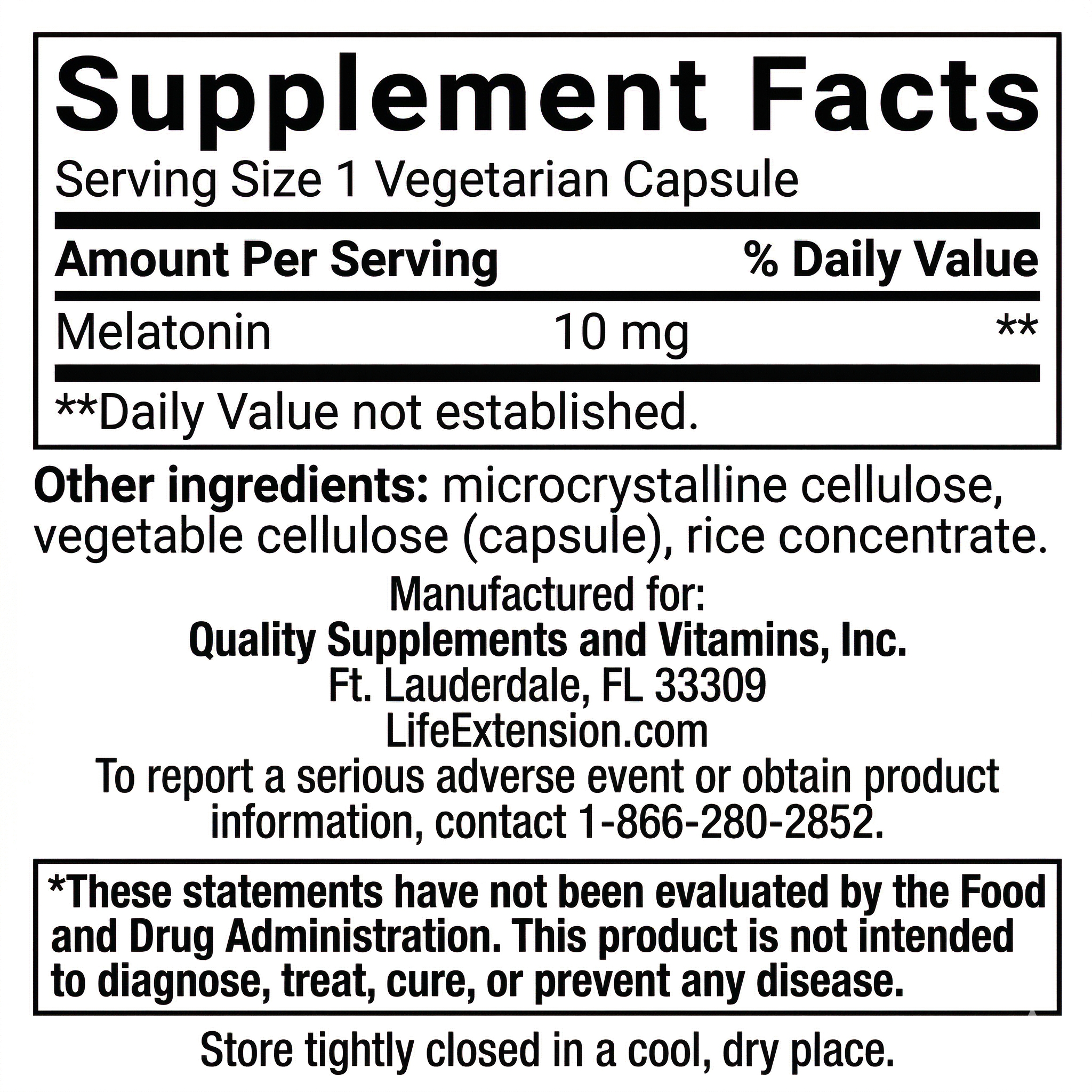 [Información Nutricional MELATONIN]
