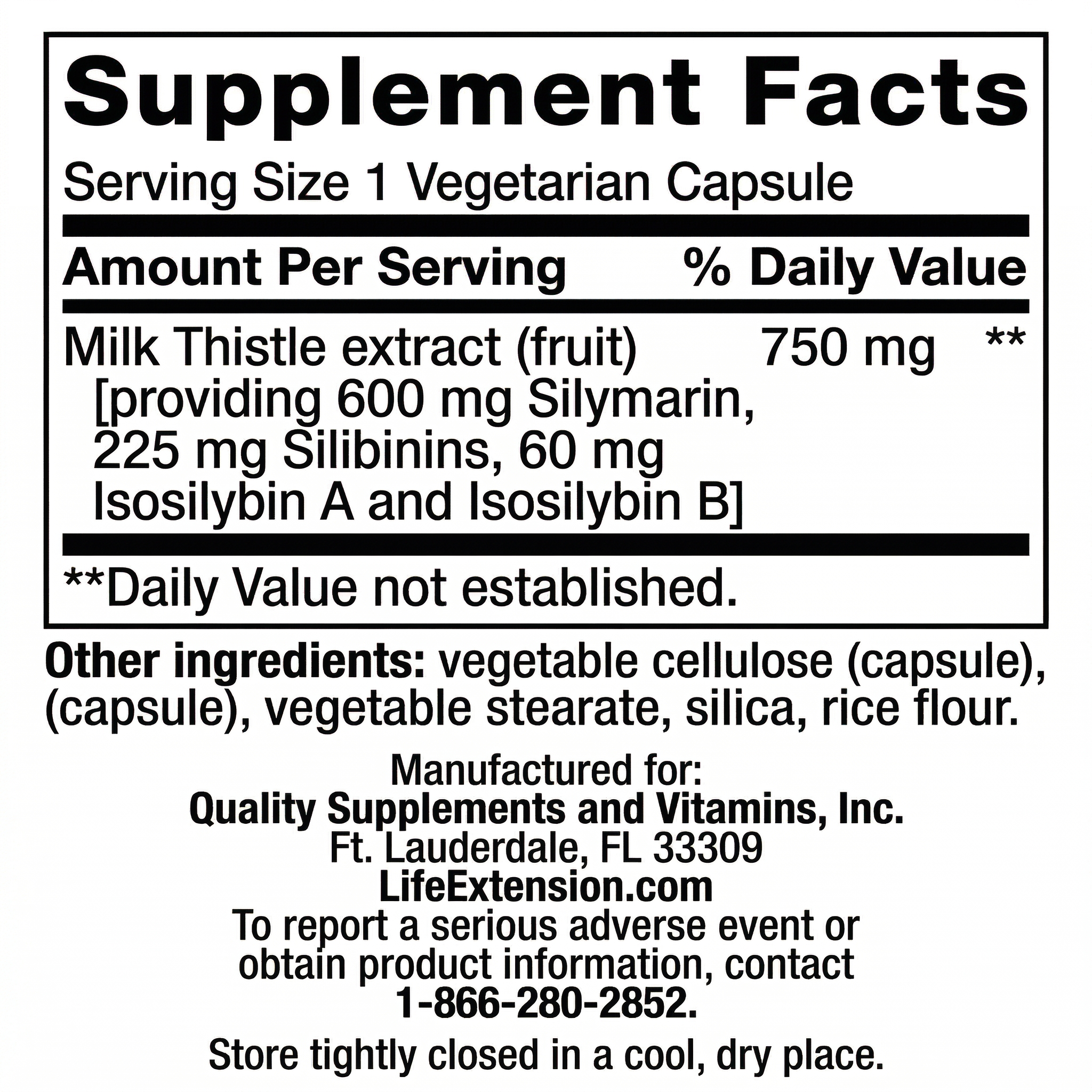 [Información Nutricional MILK THISTLE]