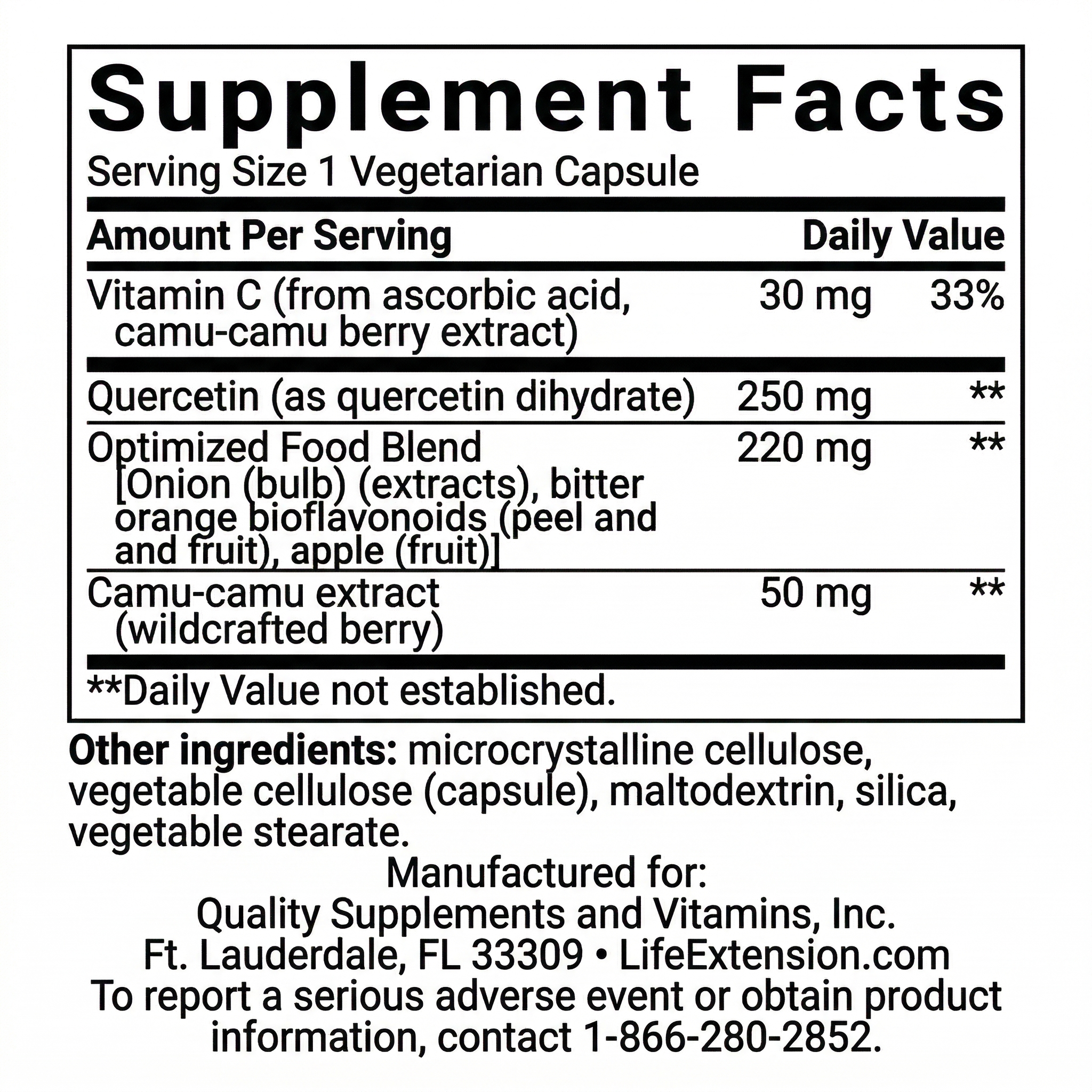 [Información Nutricional QUERCETIN]