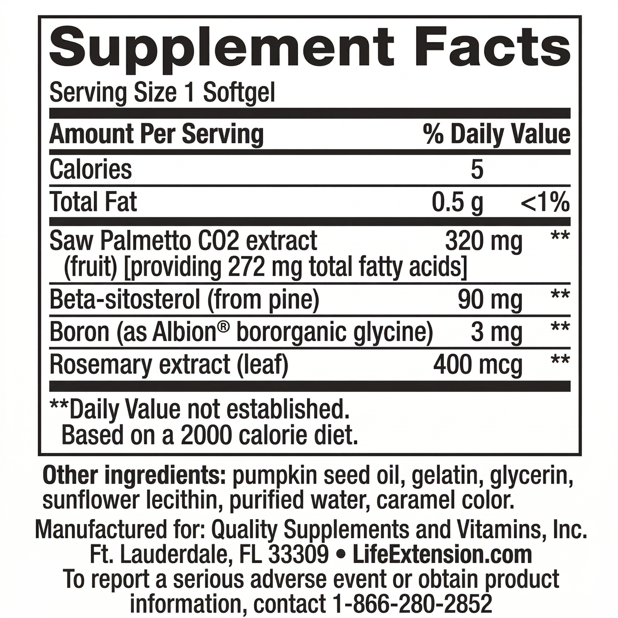 [Información Nutricional PALMETTO GUARD]