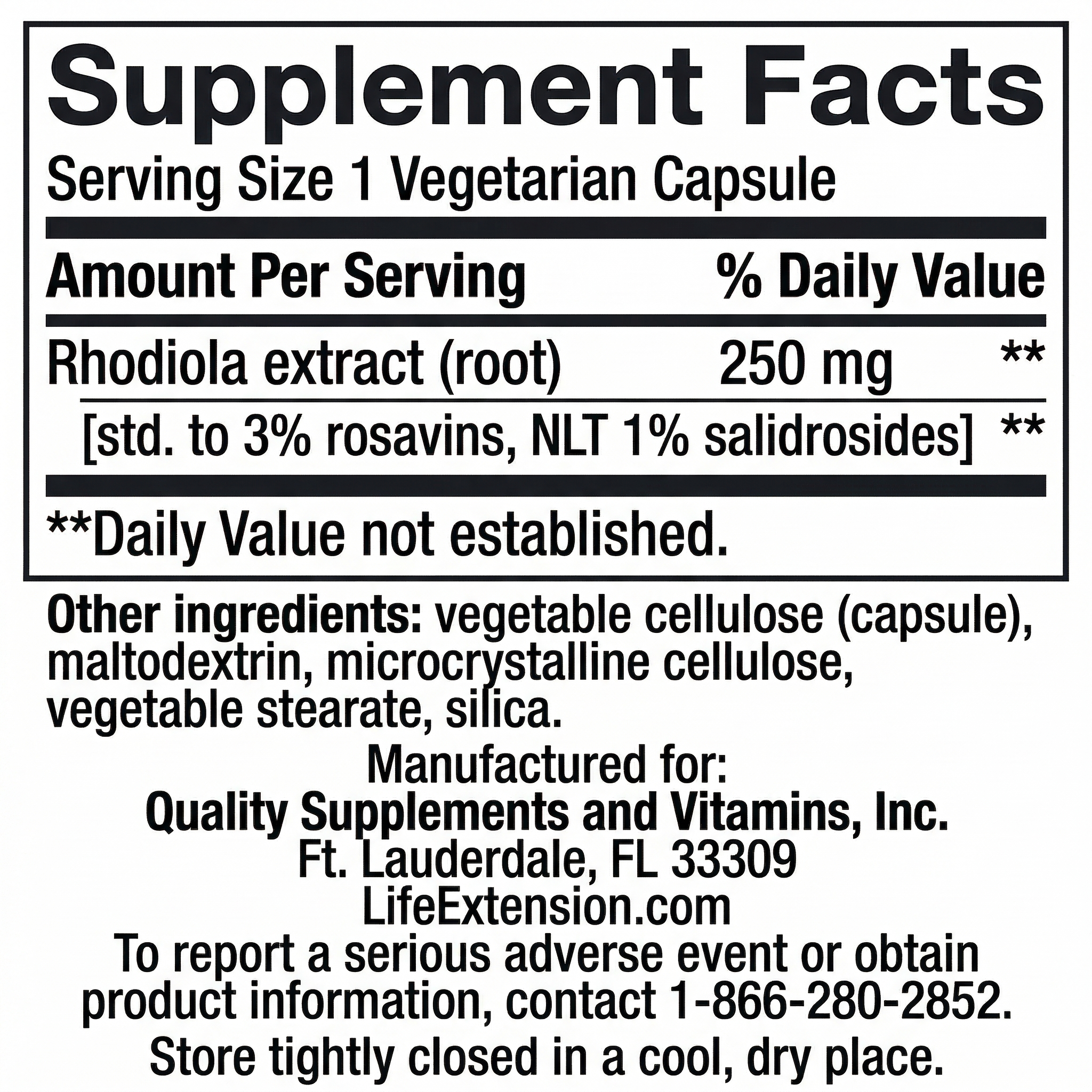 [Información Nutricional RHODIOLA]