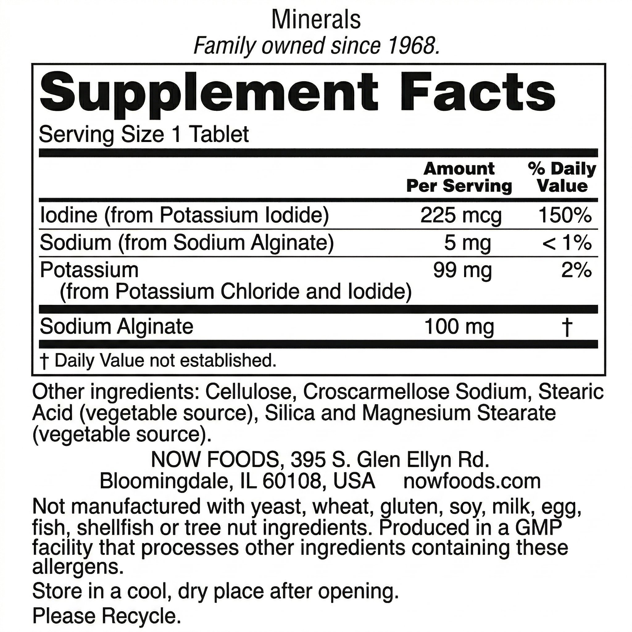 [Información Nutricional YODURO DE POTASIO]