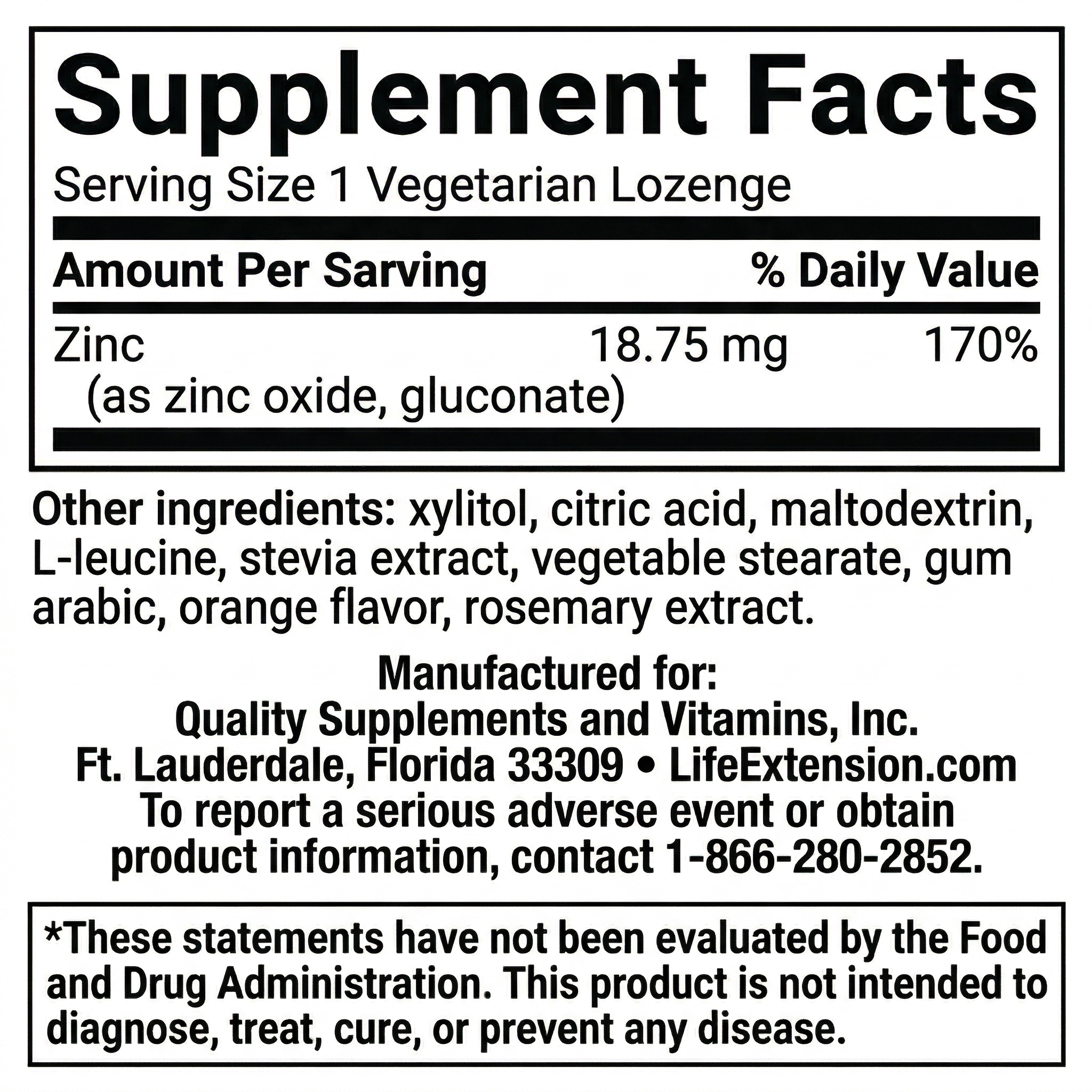 [Información Nutricional ZINC]